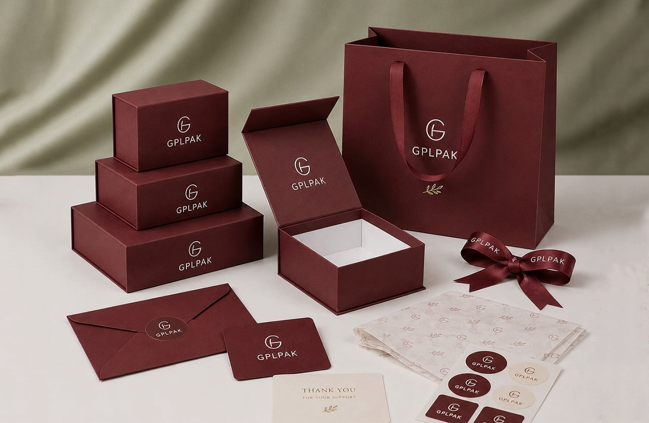 SIGNATURE COLLECTION - GPLPAK Refined Burgundy Gift Packaging Collection