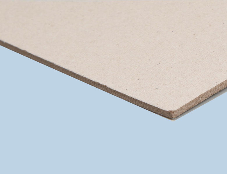 Grey chipboard material for rigid box construction
